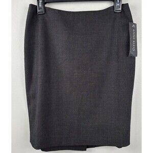 NWT Anne Klein Skirt Womens 4P Black Pencil Straight Lined Solid Zipper New